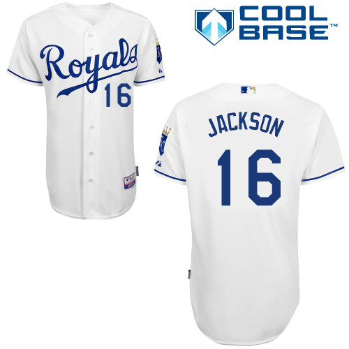 Ryan Jackson #16 MLB Jersey-Kansas City Royals Men's Authentic Home White Cool Base Baseball Jersey